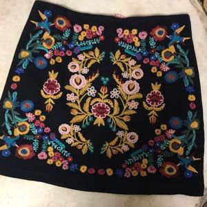 Umgee Embroidered Mini Skirt